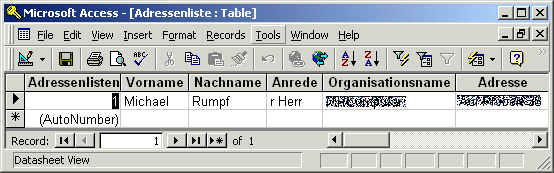 MS-Access Address Database